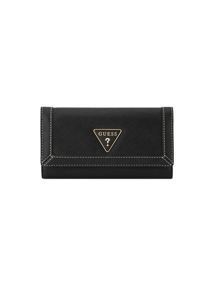 Guess Cadence Black Women Textured Trifold Wallet-image-8