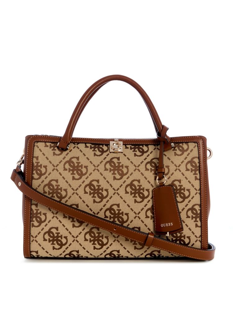guess fashion Guess Audrey Beige Women Zipper Textured Satchel Bag-picture-24