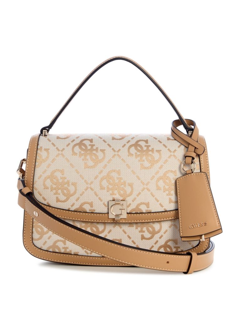 guess fashion Guess Audrey Beige Women Flap Embroidered Crossbody Bag-picture-13