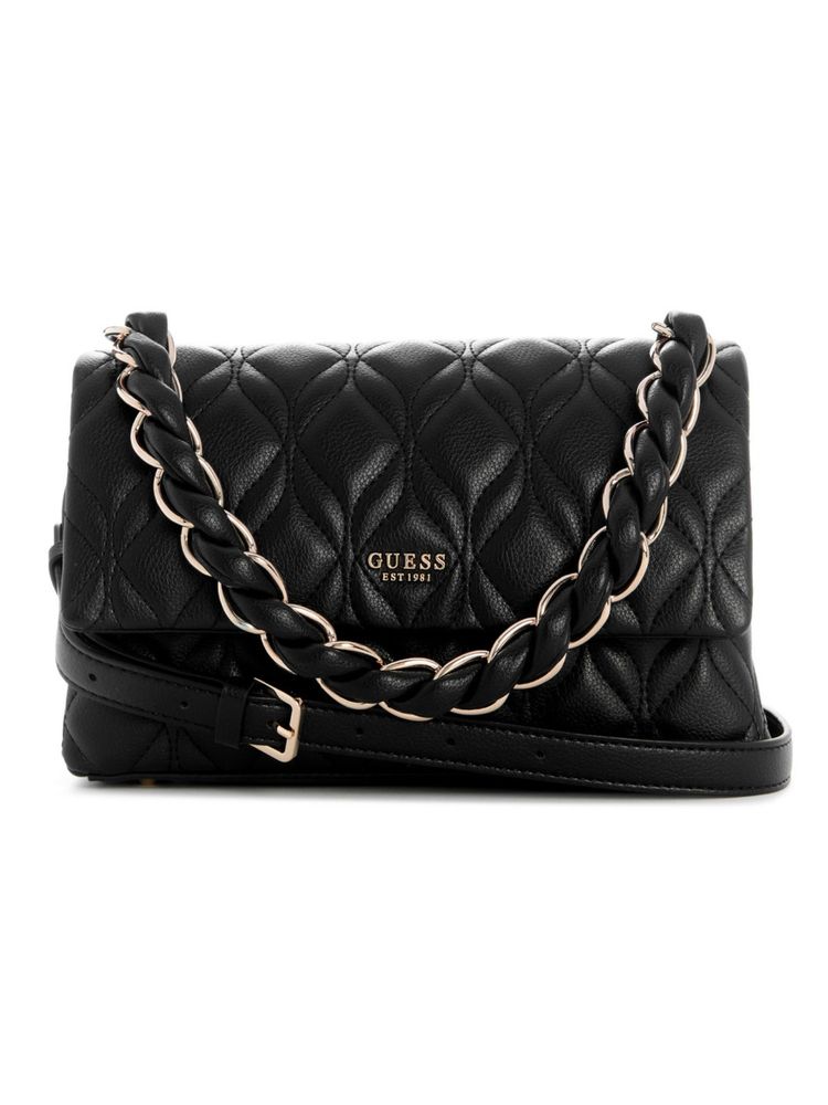 guess fashion Guess Maxine Black Women Snap Button Quilted Crossbody Bag-picture-22