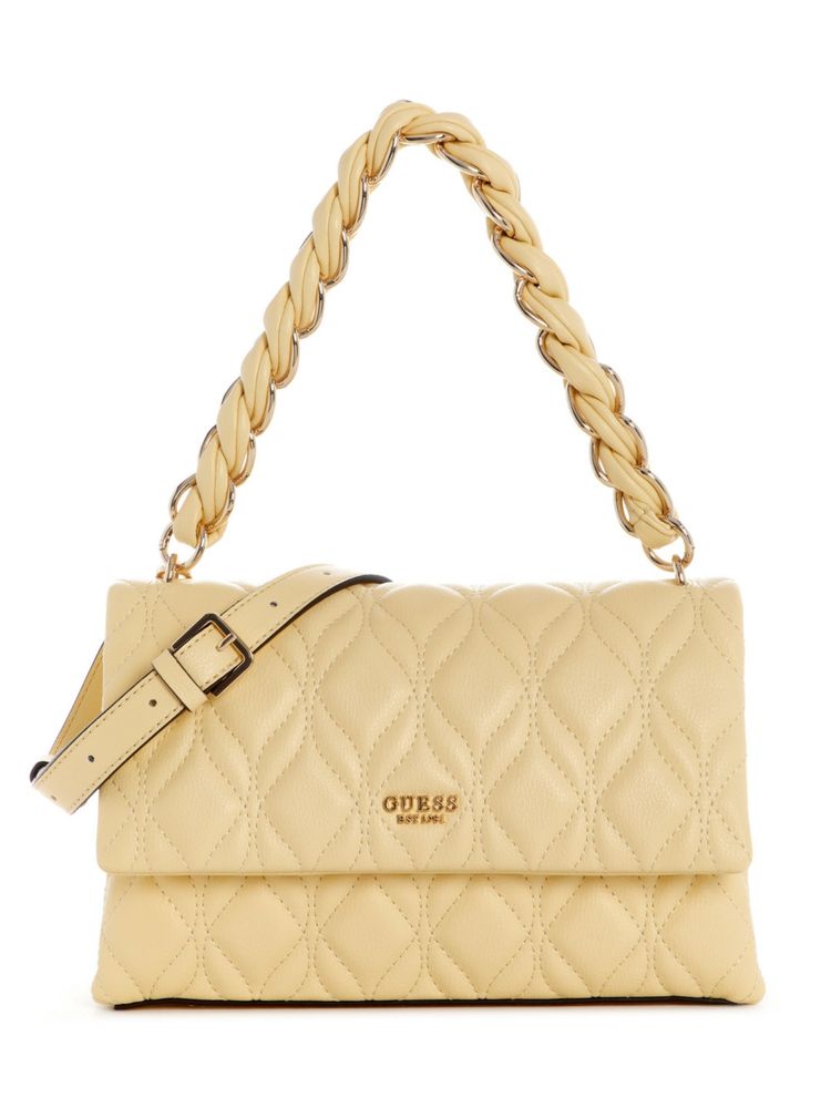 guess fashion Guess Maxine Yellow Women Snap Button Quilted Crossbody Bag-picture-14