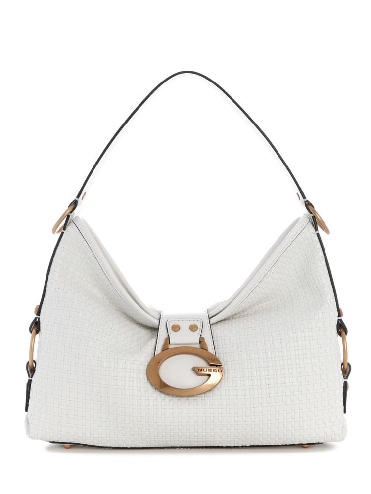 guess fashion Guess Camden White Women Zipper Textured Hobo Bag-picture-11