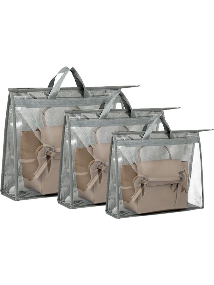 House of Quirk Grey Handbag Storage Anti-Dust Storage Bag For Organizer Pack 3-image-13