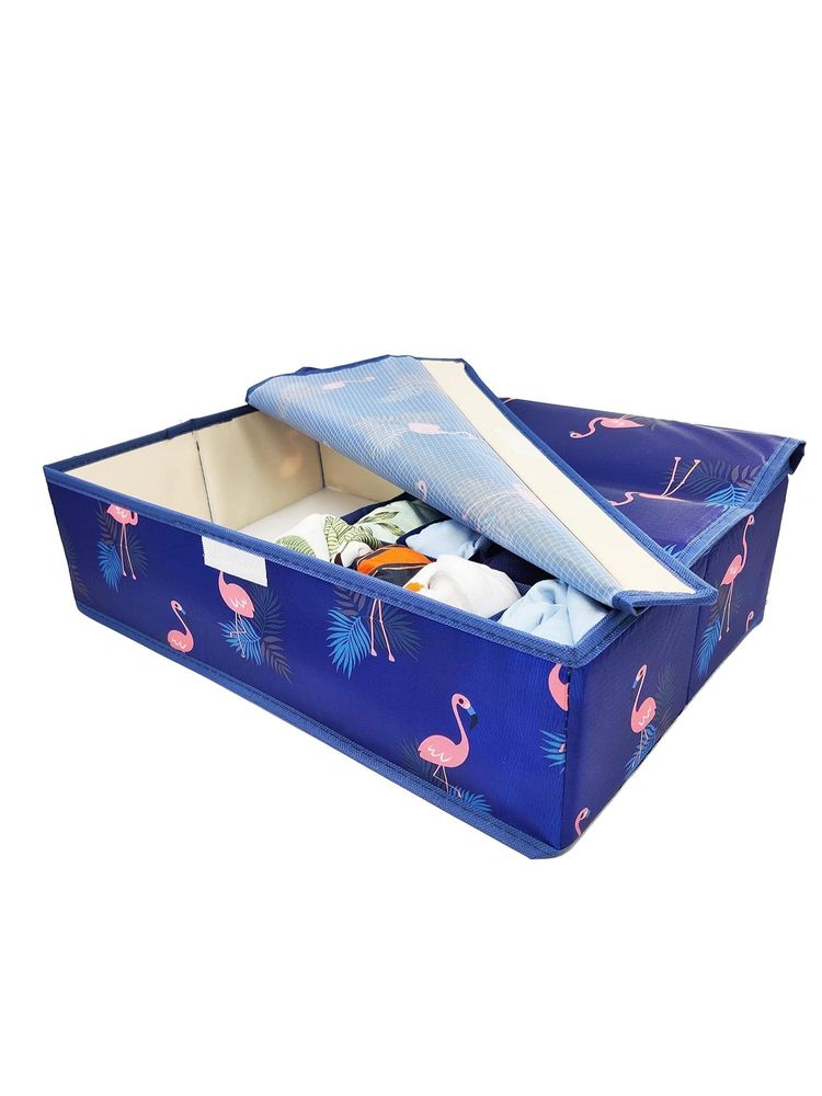 House of Quirk 16+1 Compartment Cell Foldable Storage Box for underwear Closet Storage - Blue-image-2