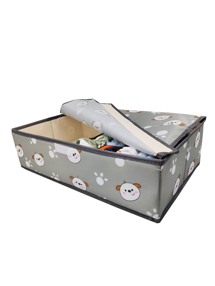 House of Quirk 16+1 Compartment Cell Foldable Storage Box for underwear Closet Storage - Grey-image-46