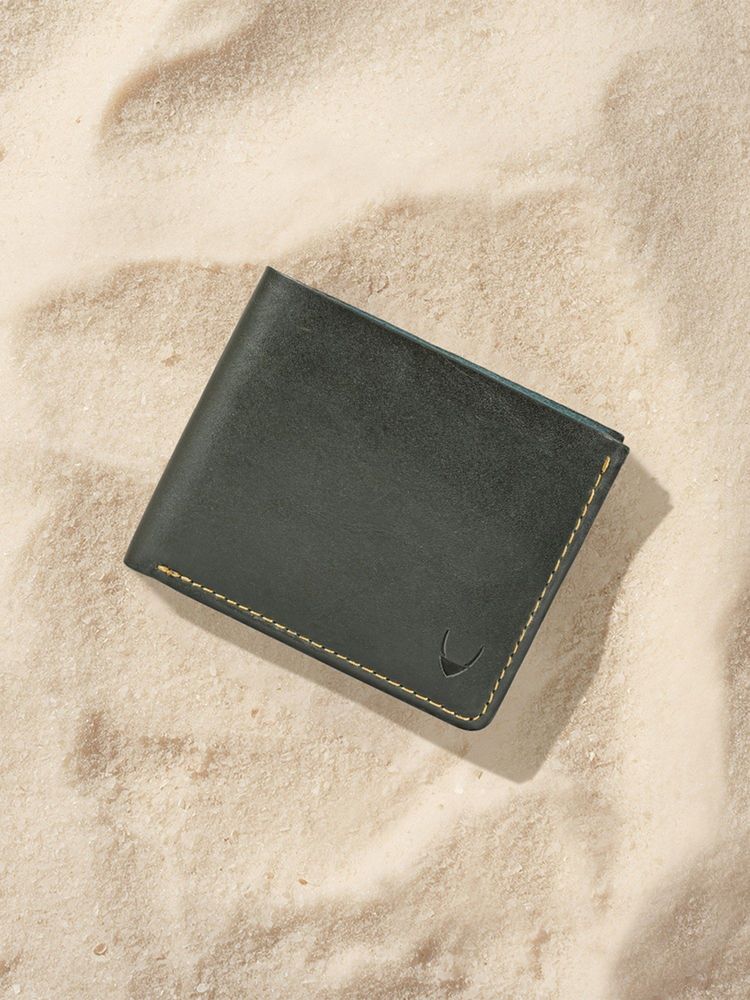 Hidesign Genuine Leather Men's Bi Fold Wallet - Olive-image-22