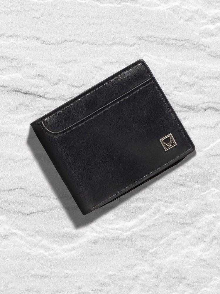 Hidesign Genuine Leather Men's Bi Fold Wallet - Black-picture-17