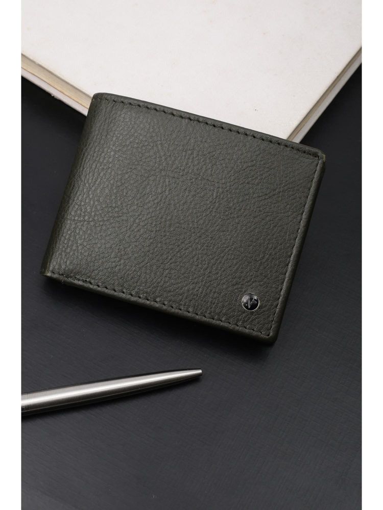 Van Heusen Men Casual Green Textured Wallet-picture-13