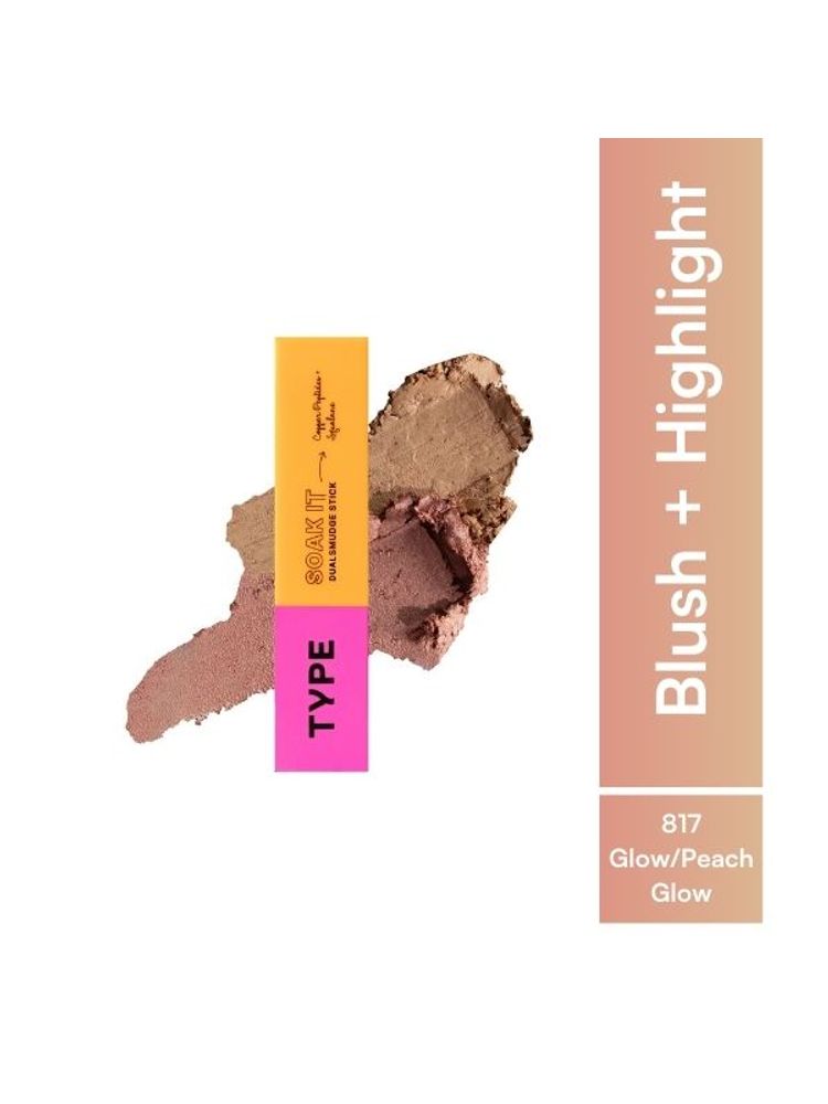 Type Beauty 2 In 1 Blush + Highlighter Stick with Squalane For Dry Skin