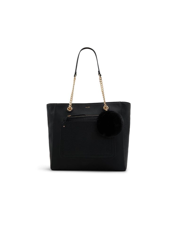 Aldo Talamaerel Womens Black Tote Bag with Key Fob and Pouch