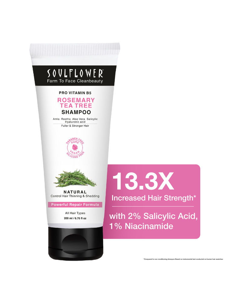 Soulflower Rosemary Tea Tree Anti-Hairfall Shampoo, Sulphate & Paraben Free, Reduces Split-Ends-picture-26