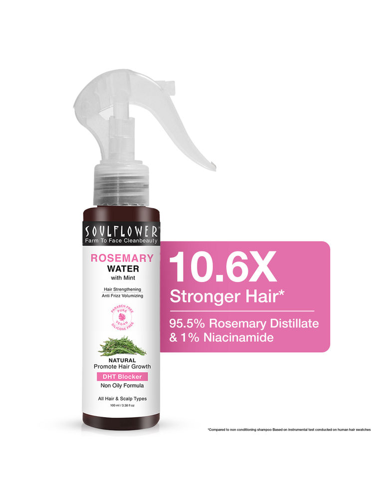 Soulflower Rosemary Water Hair Serum Spray For Frizz Control, Hair Growth & Damage Protection.-image-2