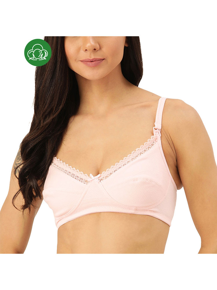 Inner Sense Women's Organic Cotton Antimicrobial Soft Nursing Bra - Pink-image-20