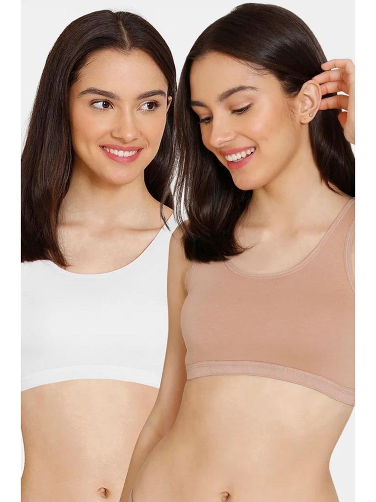 Zivame Double Layered Non Wired Full Coverage Beginner Bra (Pack of 2)-picture-12
