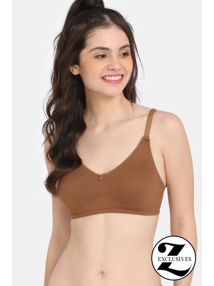 Zivame Double Layered Non Wired T-shirt Bra - Brown-picture-18
