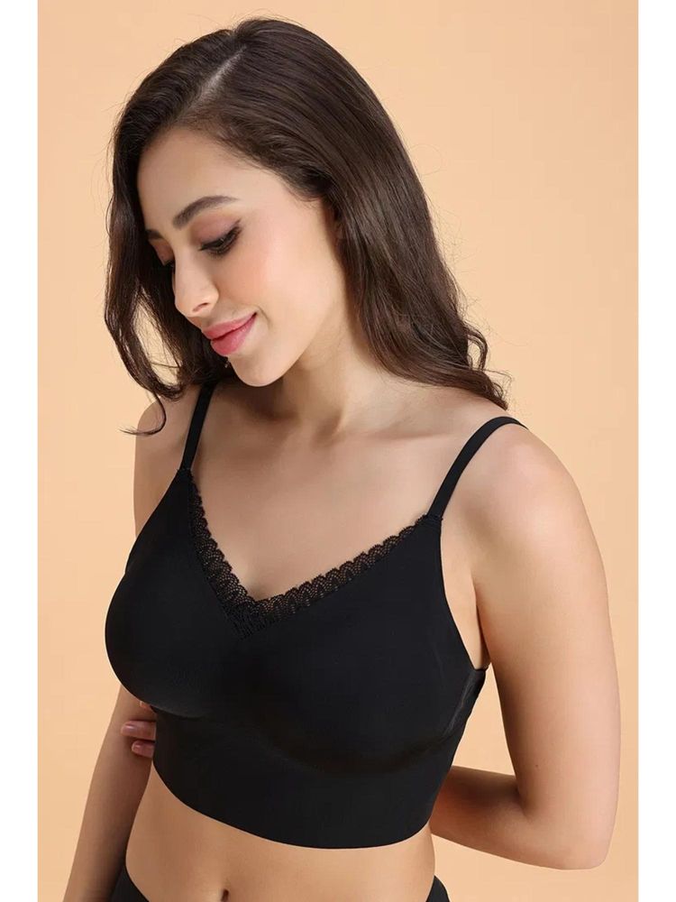 Zivame Seamless Padded Non Wired Bralette - Black-picture-25