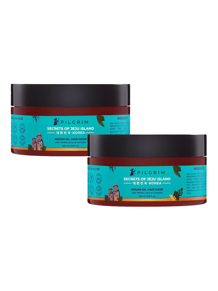 Pilgrim Argan Oil Hair Mask With White Lotus & Camellia - Pack Of 2