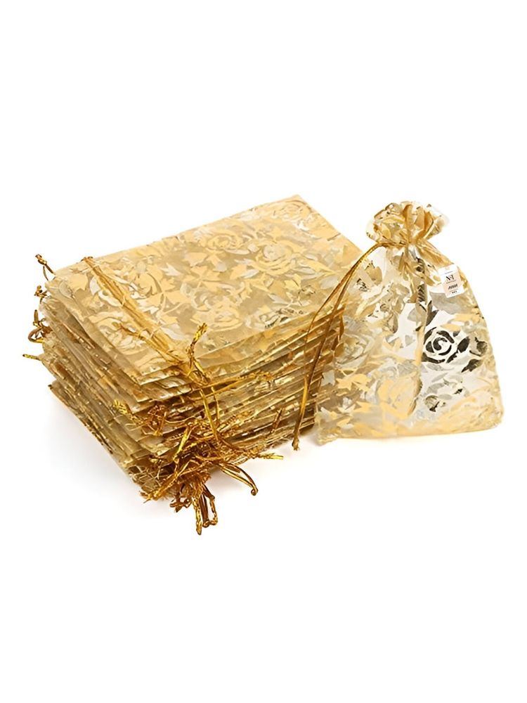 NFI Essentials Gold Potli Gift Pouches for Return Gifting. Pack of 50 (Pack of 50)-picture-18