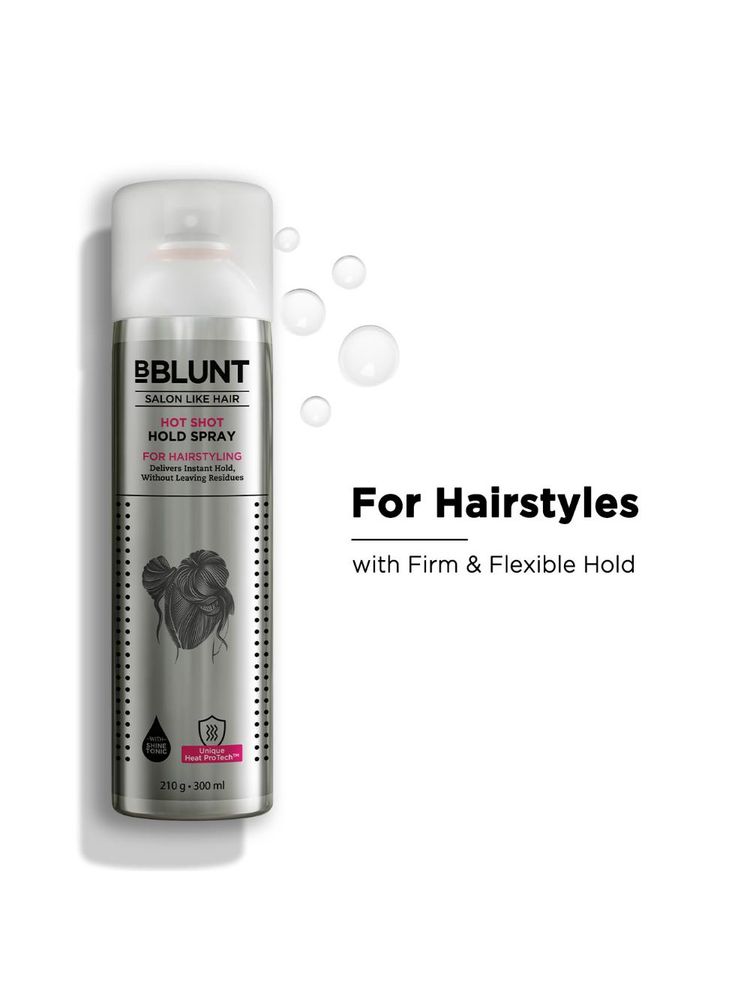 BBLUNT Hotshot Hold Spray Delivers Instant & Firm Hold