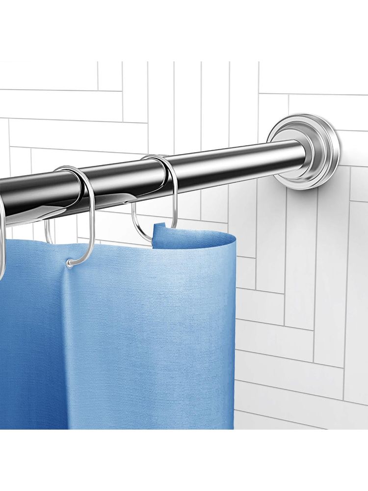 Story@Home Chrome Finish Stainless Steel Adjustable Extendable Stable Shower Rod-picture-12