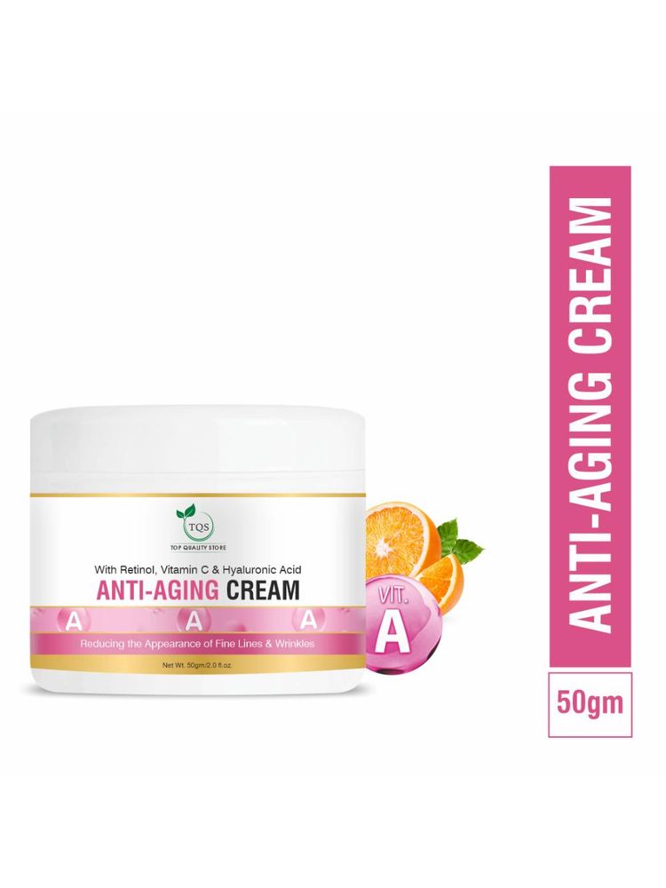 Tqs Anti Aging Night Cream With Hyaluronic Acid & Vitamin C Wrinkle-Free For Oily & Dry Skin-picture-4