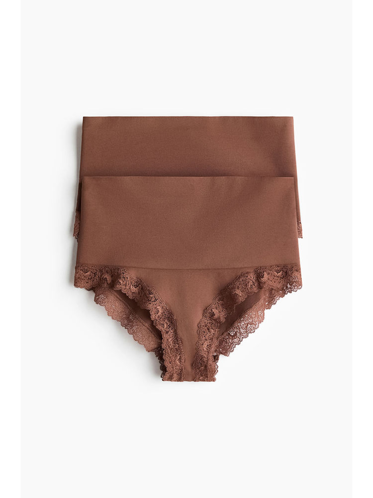 H&M Women Brown 2-pack Medium Shape Briefs-picture-29