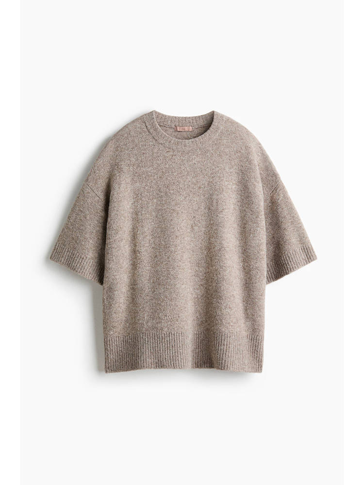 H&M Women Beige Knitted T-shirt-picture-37
