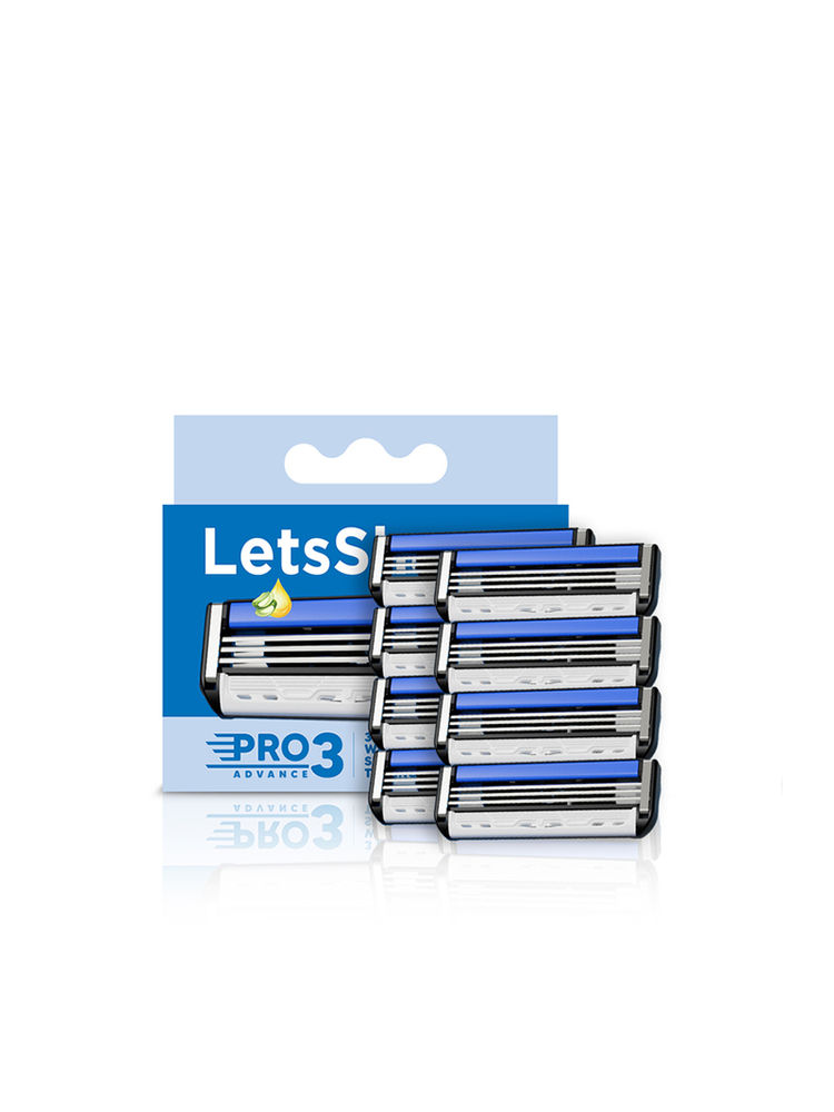 LetsShave Pro 3 Shaving Razor Blade For Men - (Pack Of 8) With Blade Refills-image-5
