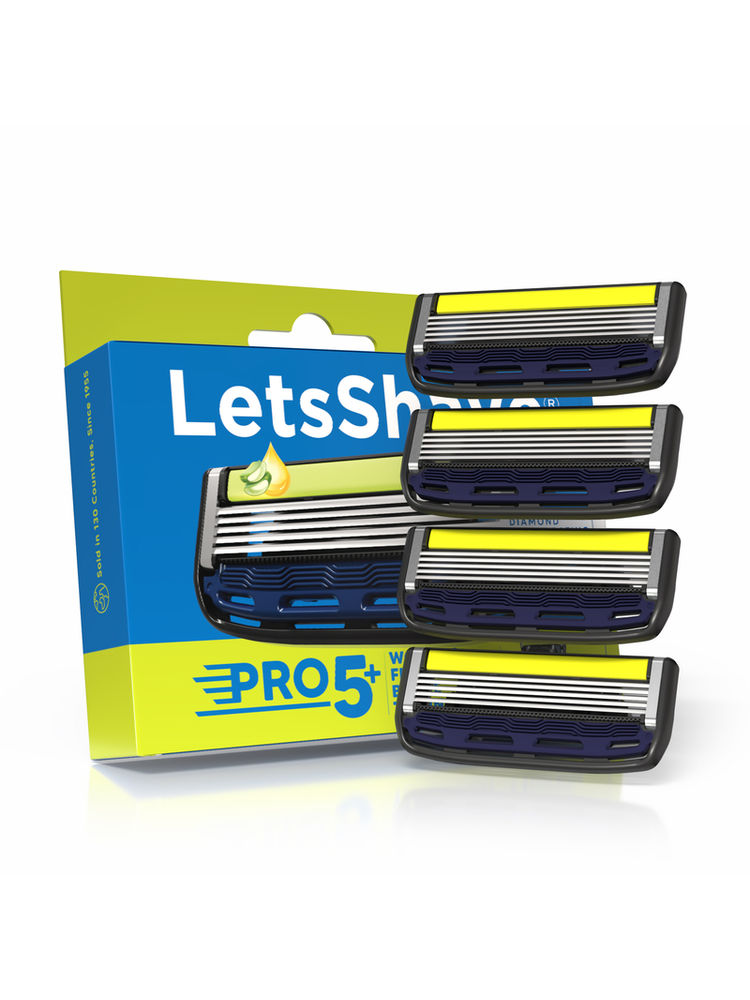 LetsShave Pro 5 Plus Shaving Razor Blade For Men - Pack Of 4-image-4