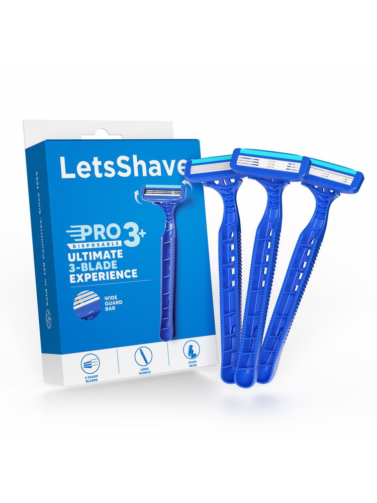LetsShave Pro 3 Disposable Shaving Razor - Pack Of 3-image-20