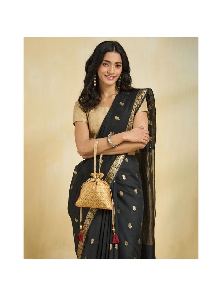 Fabindia Women Gold Brocade Potli-image-35