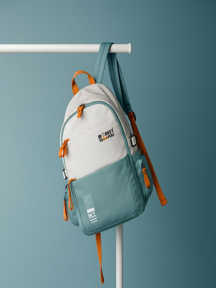 Monkey Troopers Unisex Laptop Backpack Bouje - White-Green-picture-33