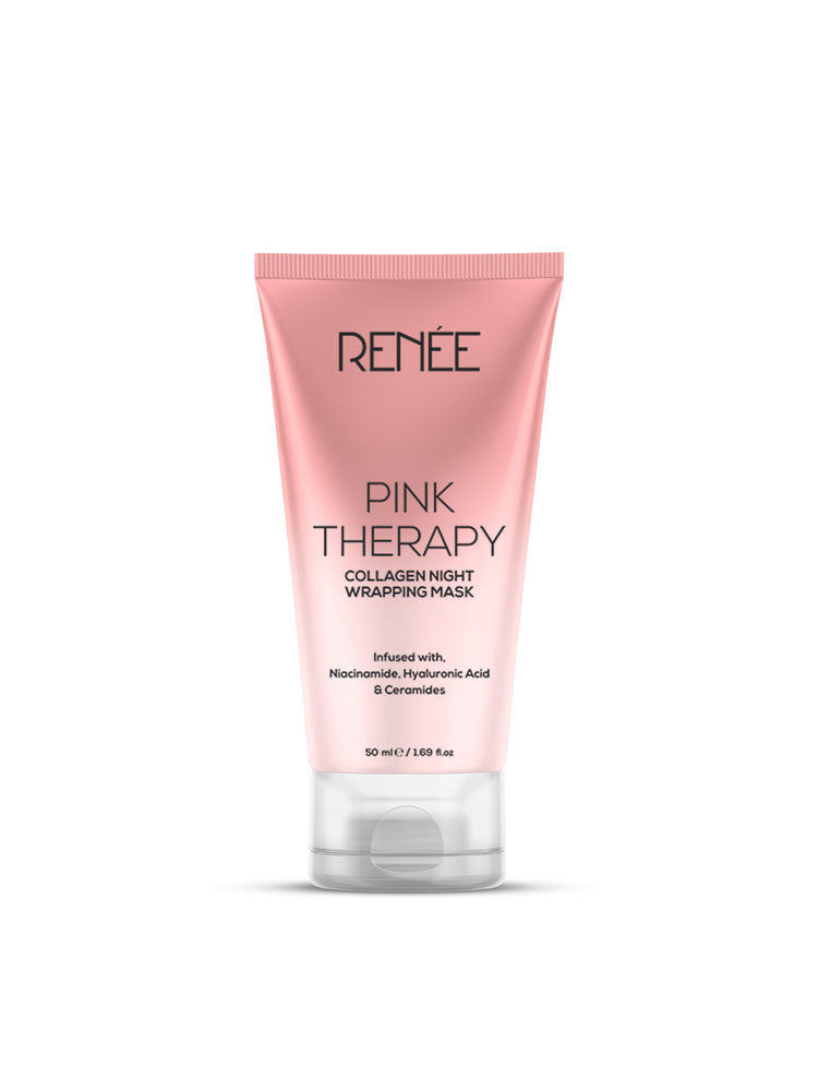 RENEE Pink Therapy Collagen Night Wrapping Face Mask For Young Skin, Hyaluronic Acid Infused