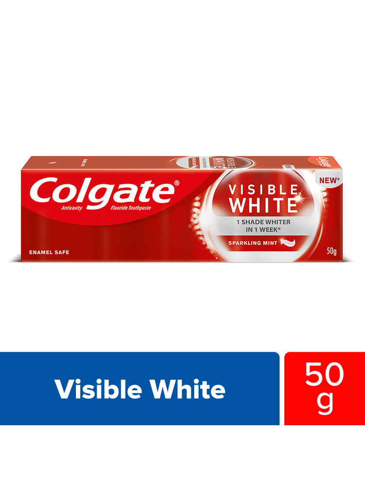 Colgate Visible White Toothpaste Teeth Whitening Starts in 1 week Safe on Enamel, Stain Removal