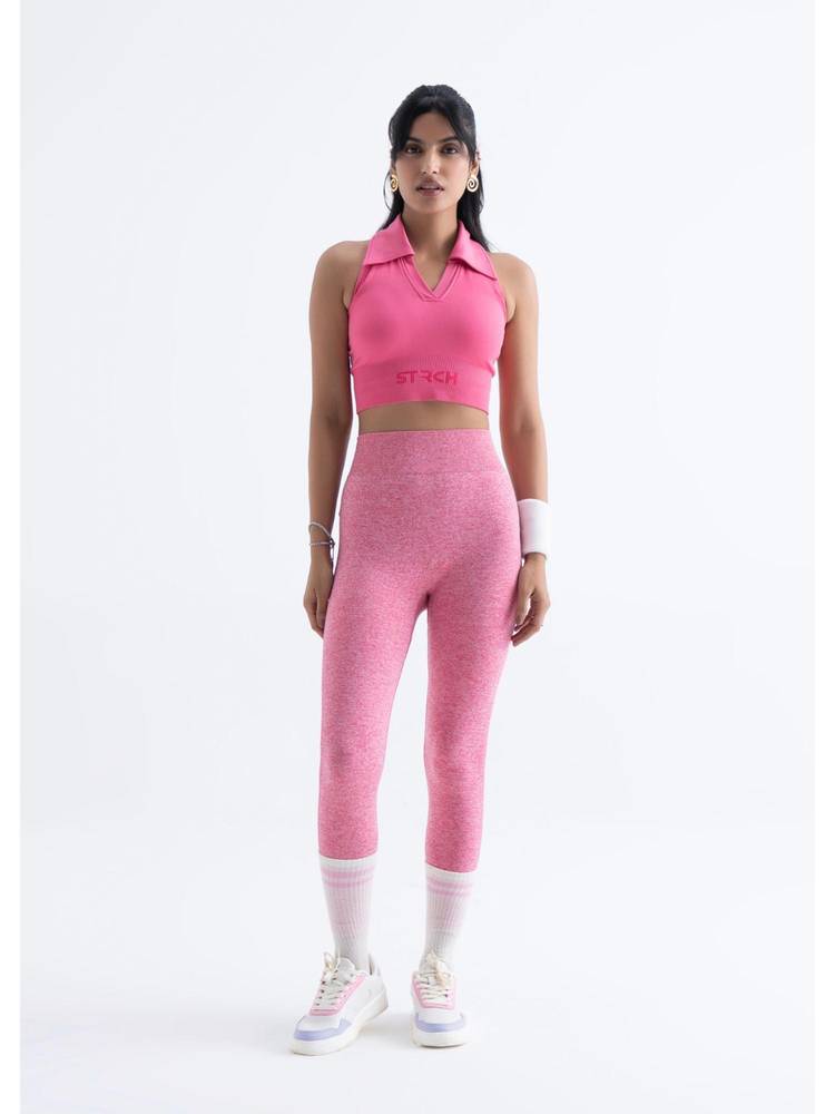 STRCH Pink Solid Skinny Leggings-picture-24