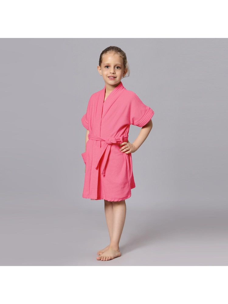 LacyLook Kids Micro Terry Cotton Soft, Absorbent Bathrobe - Pink-picture-14