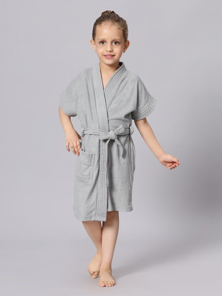 LacyLook Kids Micro Terry Cotton Soft, Absorbent Bathrobe - Grey-picture-19