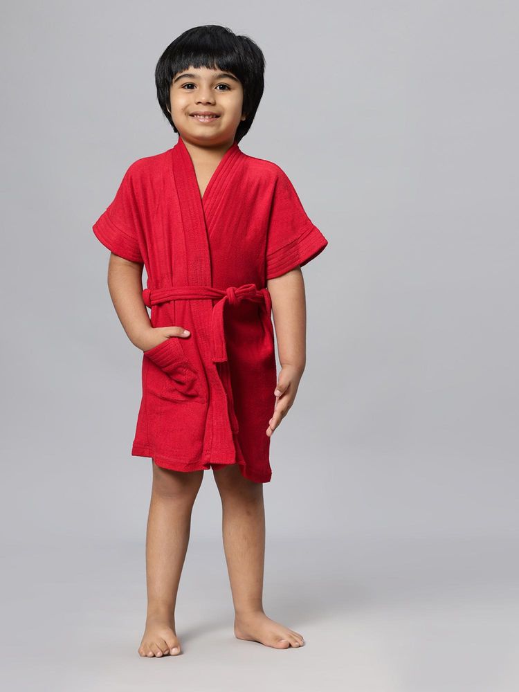 LacyLook Kids Micro Terry Cotton Soft, Absorbent Bathrobe - Red-image-48
