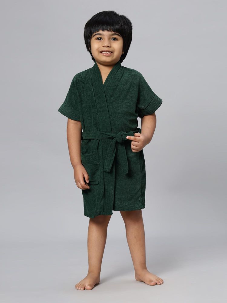 LacyLook Kids Micro Terry Cotton Soft, Absorbent Bathrobe - Green-image-49