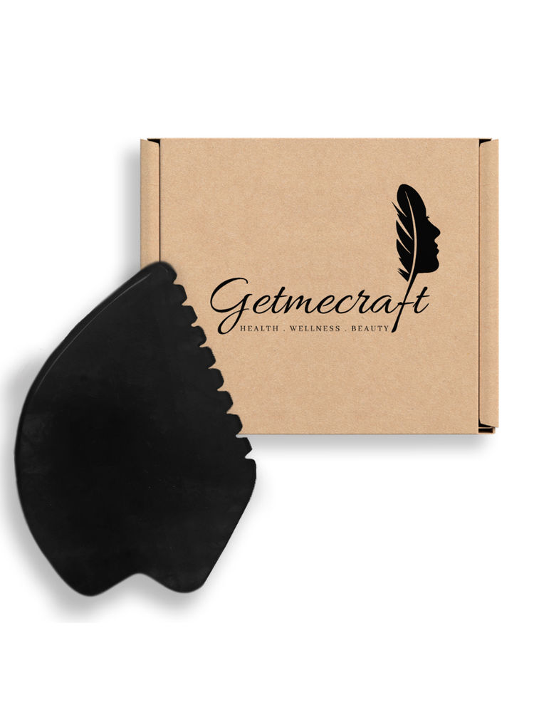 Getmecraft Black Obsidian Leaf Shape Gua Sha Facial Massage Tool With Teeth Shape Edges-picture-12