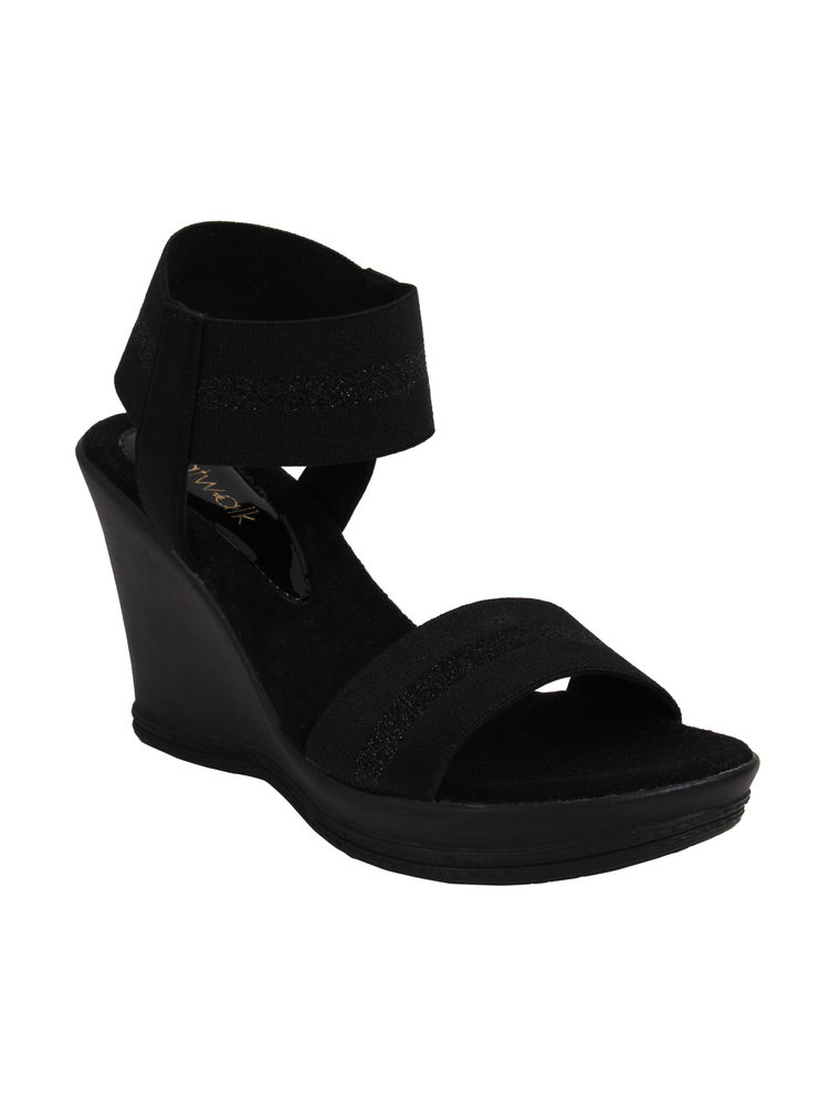 CATWALK Black Elastic Ankle Straps Sandals-picture-17