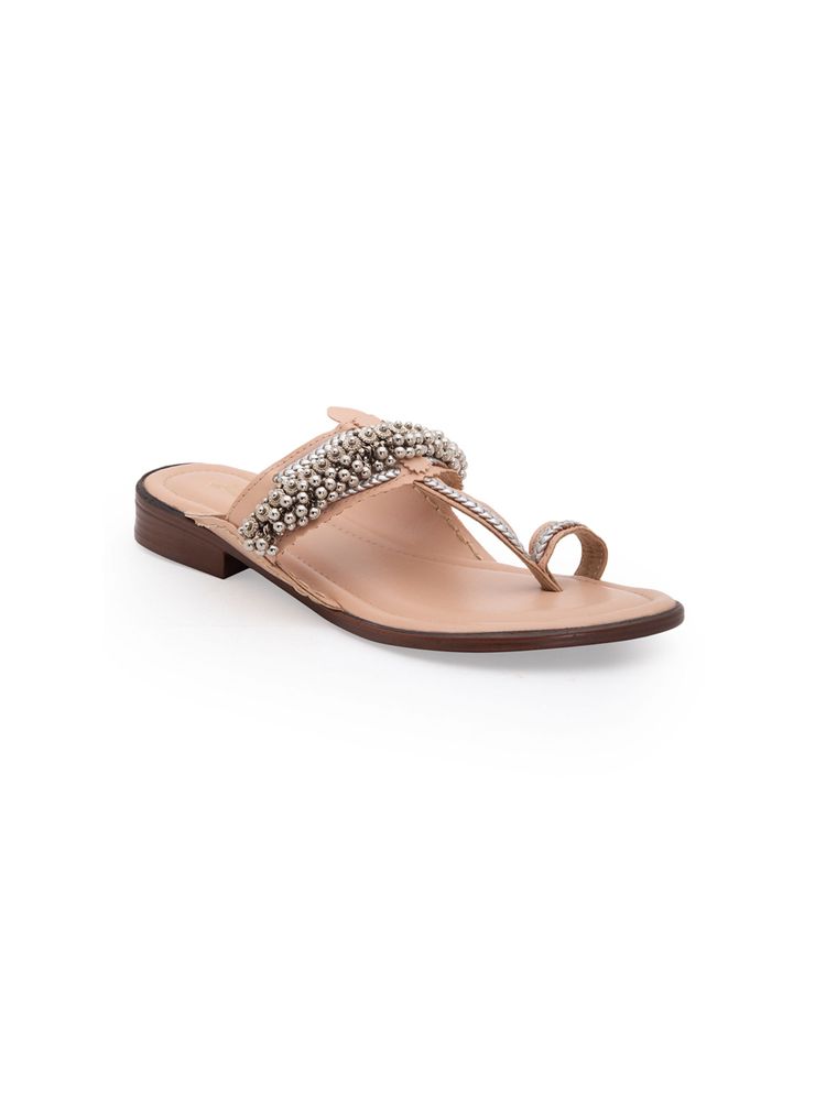 5 Elements by Radhika Gupta Baby Pink Embellished Kolhapuris-picture-33