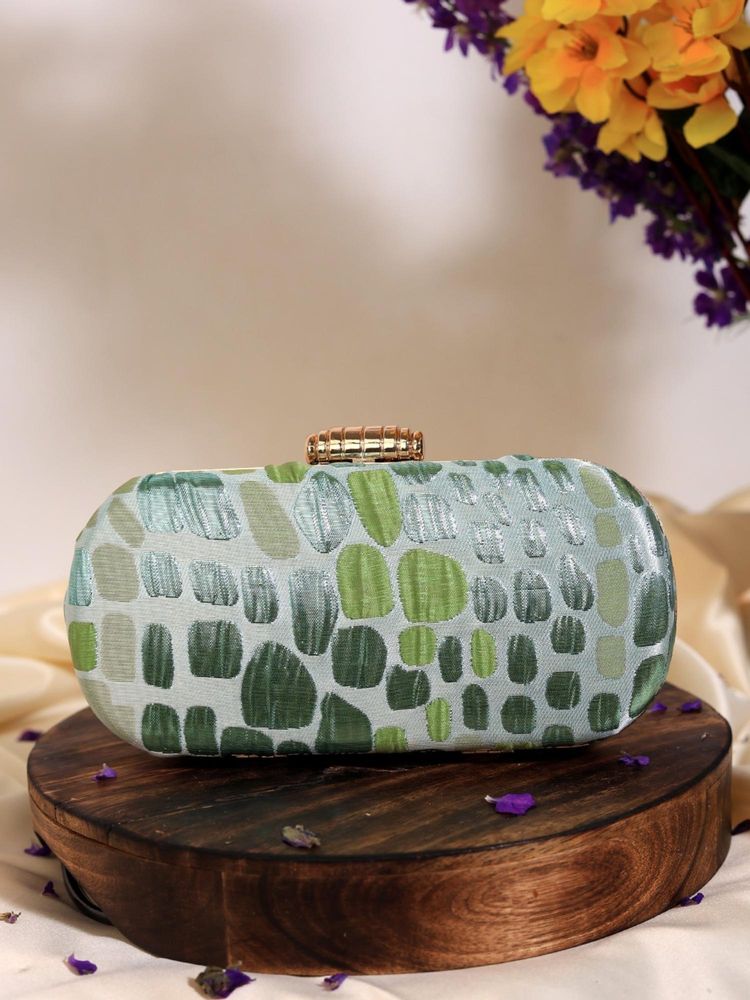 THE TAN CLAN Coral Long Green Clutch with Detachable Chain-image-31