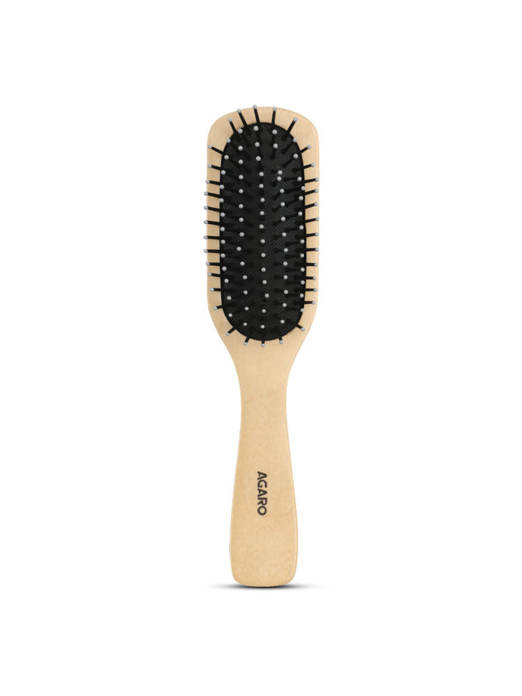 Agaro Wooden Flat Hair Brush - Natural Wood-image-8