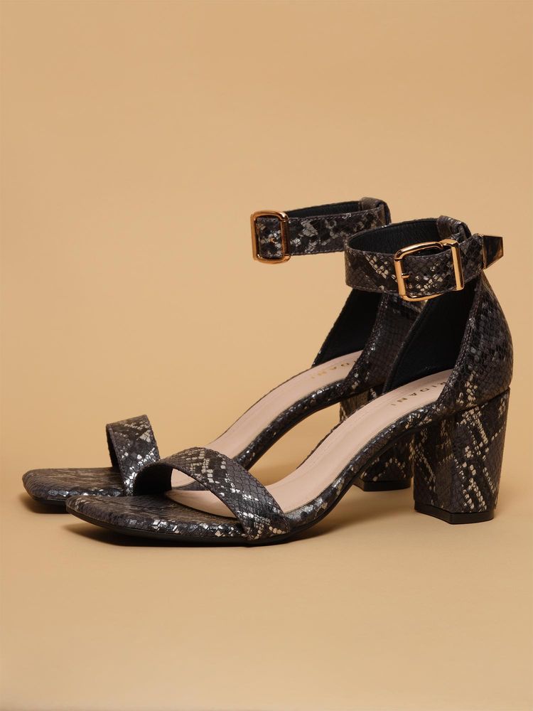 Eridani Ethel Black Block Sandal Heels-image-29