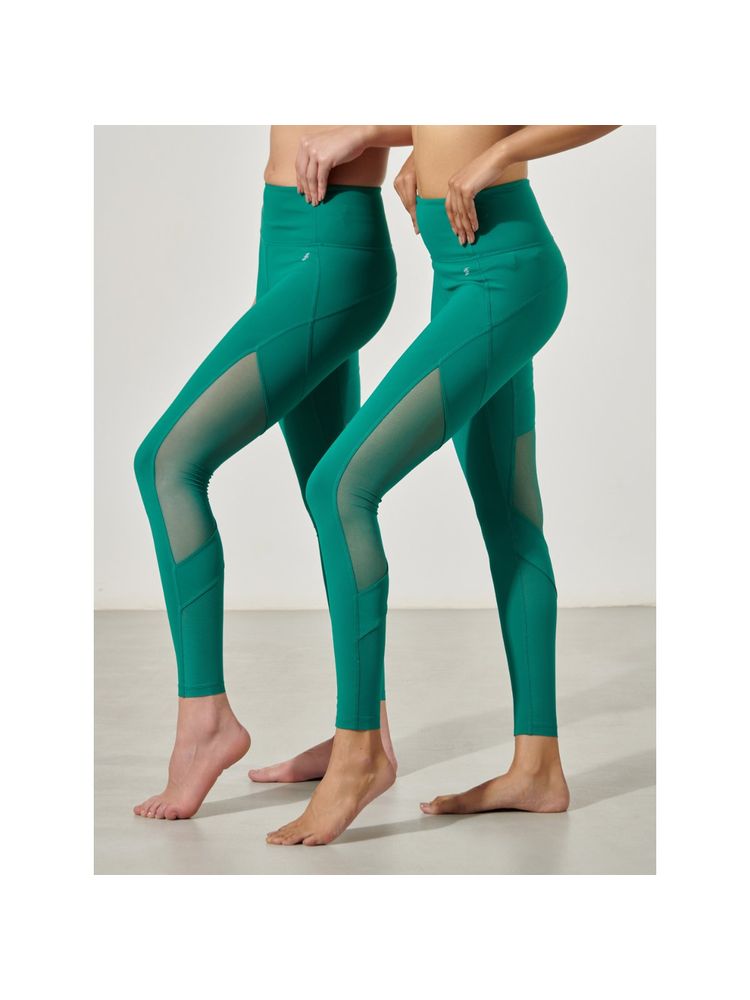 Strongr.Athleisure Women Emerald Green Mesh Sculpt Leggings-picture-17