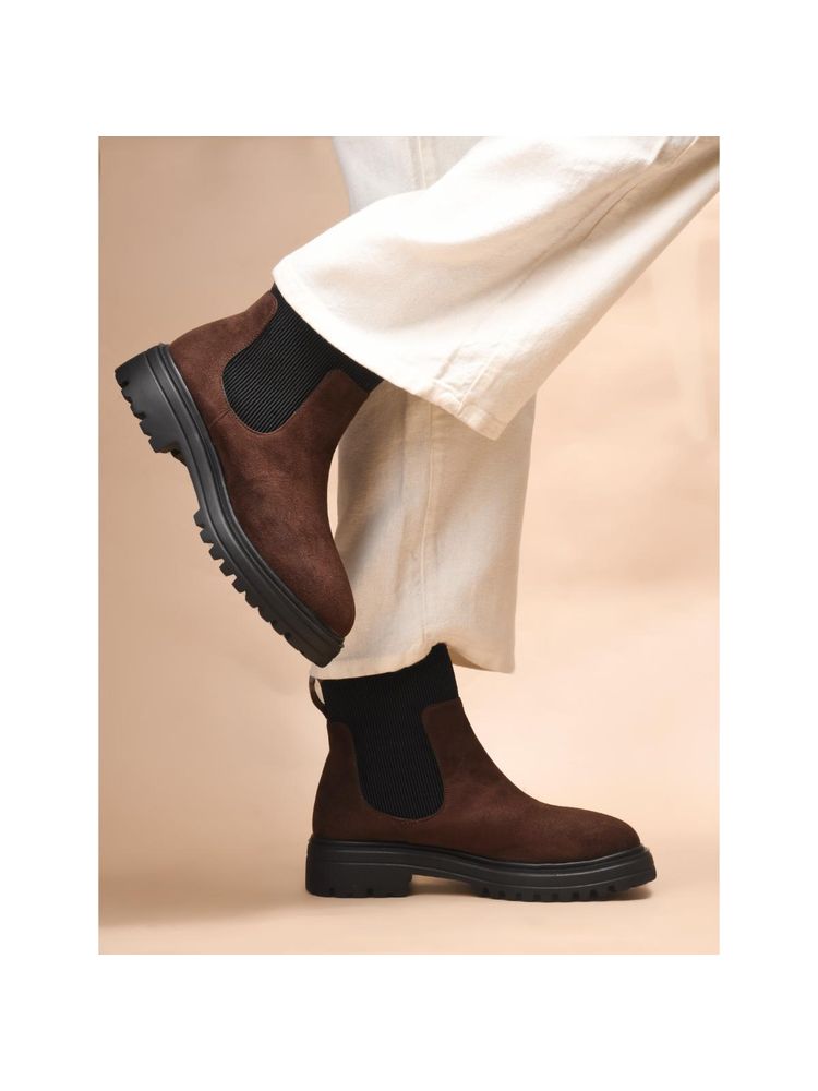 SHUZ TOUCH Women Solid Brown Chelsea Boots-picture-13