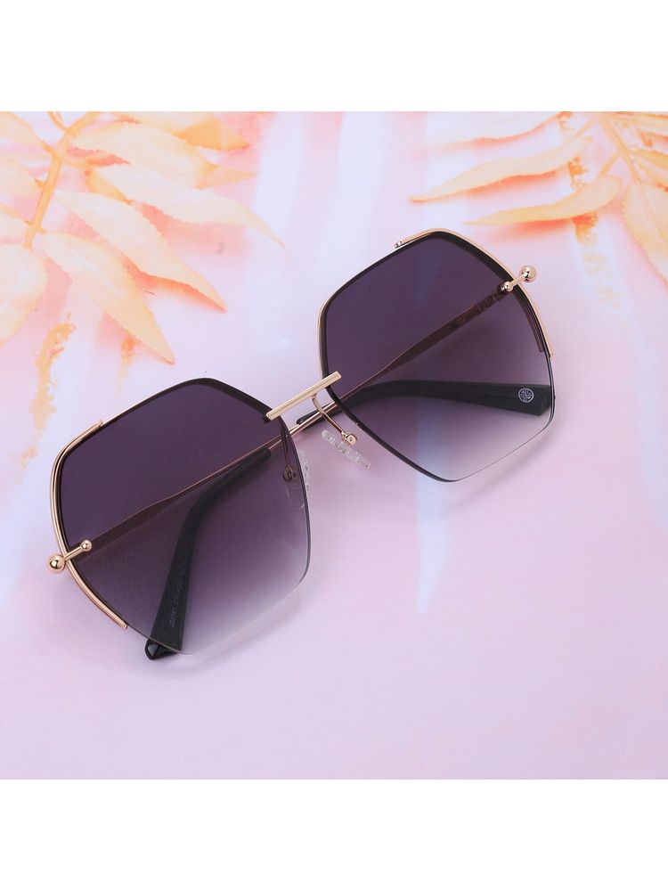 Carlton London Premium Rose Gold with Blue Toned & UV Protected Oversized Sunglass for Women (65)-picture-16
