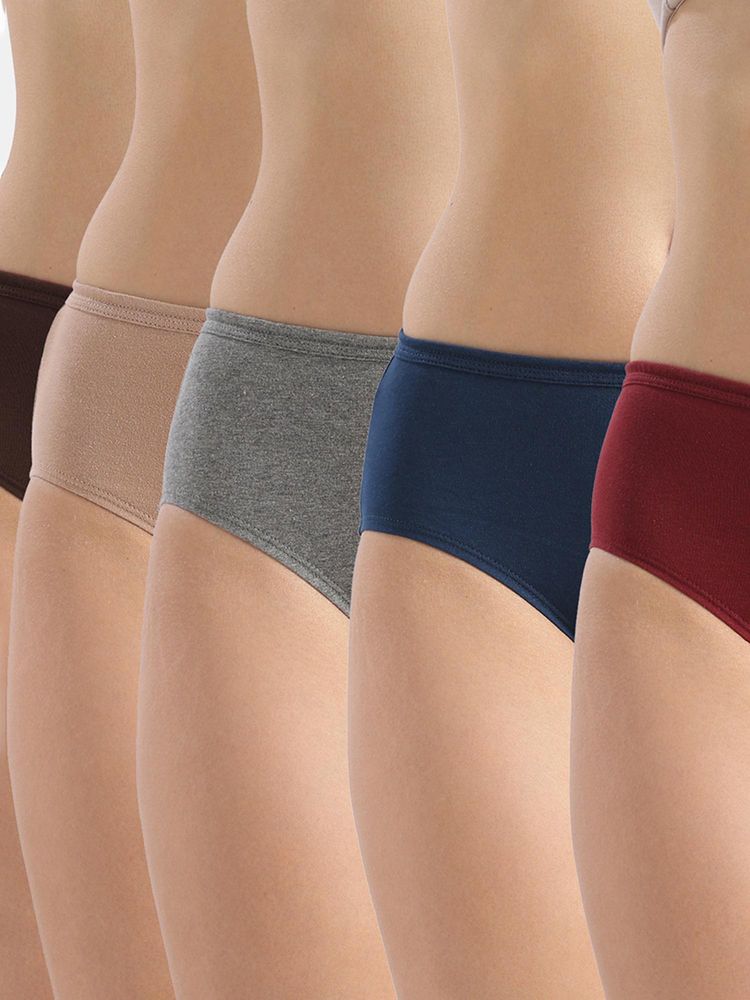 Jockey 1406 Women High Coverage Super Combed Cotton Hipster-Dark Assorted (Pack of 5)-picture-21