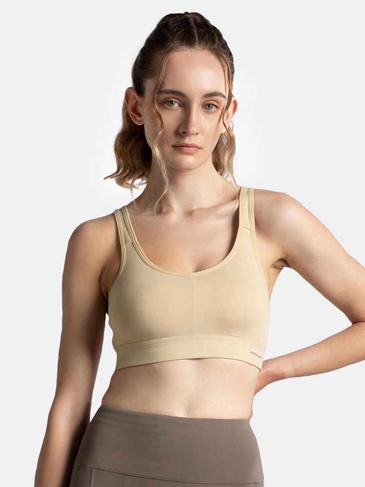 Jockey Mi18 Wirefree Padded Soft Touch Microfiber Elastane Sports Bra - Skin-picture-28
